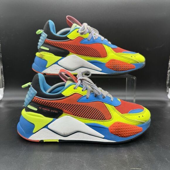 Puma RS Mens Size 4.5 Womens Sz 6 Red Blue Yellow Athletic Running Shoes EUC